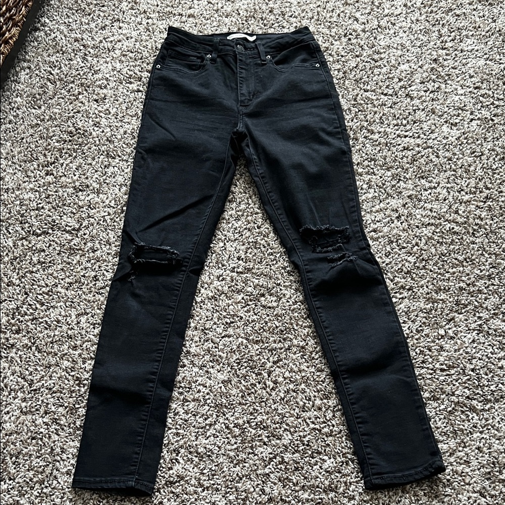 Levi's Black Ripped Skinny Jeans